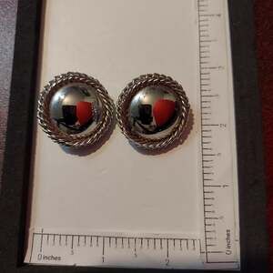 Monet Silver Tone French Rope Swirl High Shine Earrings